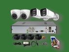 04 pcs Cctv cc camera 4-channel Xvr total package