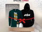 1 Premium Hoodie, full-sleeve Tshirt and Ator (Combo)