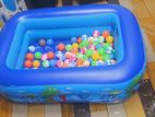 115 CM INFLATABLE SWIMMING POOL + Air Pumper 50 Pcs Ball