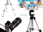 12X Telephoto Lens Mobile Phone Optical Zoom Telescope-Silver And Black