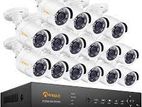 16 Pcscctv with LED Monitor Full CCTV Camera Package