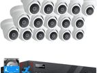 16 Units CCTV security Camera সম্পূর্ণ সেট-আপ।