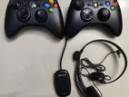 2 Original Xbox 360 Controllers, Receiver And Headset