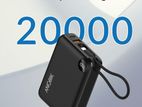 20000mAh Compact Power Bank with Built in USB-C Cable