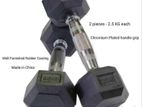 2.5 Kg Each Hex Dumbbell pair (১ টি ২.৫ কেজি ১ জোড়া ডাম্বেল)