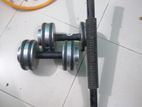 25 kg Stainless Steel Dumbbells 2 pices and an arm spring 60kg