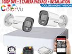 2pc Hikvision Full Time Color Camera Setup