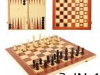 3 in 1 Large Wooden Chess Board