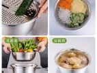 3 In 1 Multifunctional Stainless Steel Basin with vegetable cutter