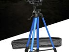 3366 Professional Tripod Stand for Camera and Mobile Phone - Blue