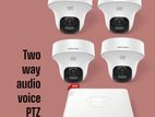 360° PTZ Cctv 04 Pcs Cc Camera Two Way audio colour Full Package Hikvis