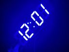 3D LED Digital Clock Glowing Decoration Wall Or Table – Blue