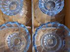 4 piece crystal glass ice cream set