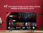 43" SMART DOUBLE GLASS VOICE CONTROL ANDROID 4K SUPPORTED LED TV