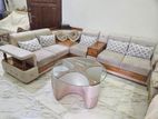 5 seater Sofa & Tea Table with 4pc Tull