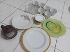 5pcs Big plate, 6pcs cup, Glass