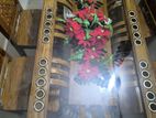 ৬ চেয়ারের কাচ ও সেগুন কাঠের ডাইনিং টেবিল Solid Segun Wood Dining