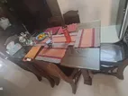 ৬ চেয়ারের গ্লাস টপ ডাইনিং টেবিল