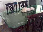 6 chair & Glass top dining table sell.