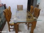 6 chair er 10 mm glass dining table