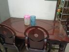 6 chair wooden dining table