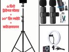 6 Fit Tripod Stand +10" Ring Light + K9 Microphone Combo