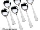 6 pcs small Size Stainless Steel Soup Spoon Set of Pieces,