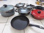 6pcs large Nonstick পাতিল & fripan