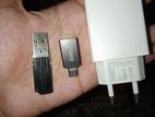 8gb pen drive+ charger adapter+ otg calbe Type c