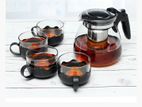 900ml Glass Teapot Elegant Kitchen Cup Special Tea Gift Set 5pcs