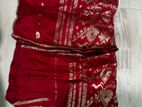 a red half silk saree