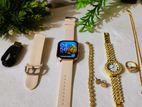 A58 Plus Smartwatch with Analog Watch & Jewelry comboo Set