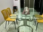 আকর্ষনীয় মূল্যে মজবুত গ্লাসের ৬ চেয়ারের বড় ডাইনিং টেবিল