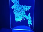 Acrylic Multicolor Night Lamp White (BD Map)