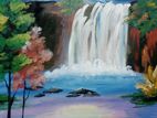 Acrylic Waterfall Canvas Painting