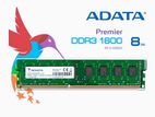 ADATA 8GB DDR3 1600 Bus Speed Internal Desktop RAM(1 Year Warranty)