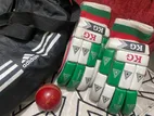 Adidas Bag Kg Gloves Red Colour Cricket Match Ball