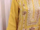 Agha Noor Luxury Chiffon Kamiz and Dupatta 2pic set-Yellow