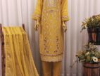 Agha Noor Luxury Kamiz and Dupatta 2pic set-Yellow