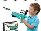 Air Battle Gun with 4 Foam Aircrafts for Kids Outdoor Sport Activity