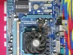 AMD motherboard with processor