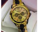 Analog Men's Luxury Stainless Steel Watch For Men Golden -
