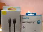 Ankar 20w adepter and Baseus 100w cable