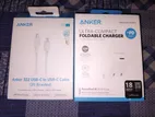 Anker 20w Charger & 60w Super Fast Charging C-c Cable.