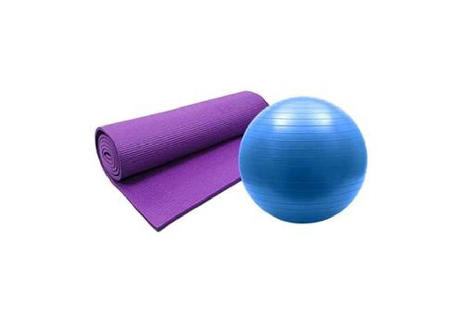 Antiburst Gym Ball 75cm with pumper & Tpe Yoga Mat 8mm combo for Sale