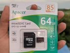 Apacer 64 GB memory card ( life time warranty) class-10 grade)