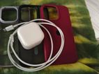 Apple iPhone 13 pro cover and charger