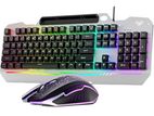 Aula T102 Rainbow Backlight Black-Silver Wired Keyboard & Mouse Combo