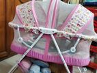 Baby Multi Function Foldable Rocking Bed-pink