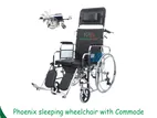 Backrest with Commode Sleeping Wheelchair